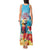 Saint Lucia Christmas Tank Maxi Dress Tropical Parrot With Rum Punch Cocktail - Wonder Print Shop