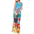 Saint Lucia Christmas Tank Maxi Dress Tropical Parrot With Rum Punch Cocktail - Wonder Print Shop