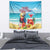 Saint Lucia Christmas Tapestry Tropical Parrot With Rum Punch Cocktail