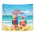 Saint Lucia Christmas Tapestry Tropical Parrot With Rum Punch Cocktail