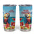 Saint Lucia Christmas Tumbler Cup Tropical Parrot With Rum Punch Cocktail - Wonder Print Shop