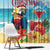 Saint Lucia Christmas Window Curtain Tropical Parrot With Rum Punch Cocktail - Wonder Print Shop