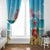 Saint Lucia Christmas Window Curtain Tropical Parrot With Rum Punch Cocktail - Wonder Print Shop