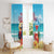 Saint Lucia Christmas Window Curtain Tropical Parrot With Rum Punch Cocktail - Wonder Print Shop