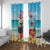 Saint Lucia Christmas Window Curtain Tropical Parrot With Rum Punch Cocktail - Wonder Print Shop