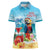 Saint Lucia Christmas Women Polo Shirt Tropical Parrot With Rum Punch Cocktail - Wonder Print Shop