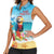 Saint Lucia Christmas Women Sleeveless Polo Shirt Tropical Parrot With Rum Punch Cocktail - Wonder Print Shop