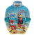 Saint Lucia Christmas Zip Hoodie Tropical Parrot With Rum Punch Cocktail - Wonder Print Shop