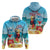 Saint Lucia Christmas Zip Hoodie Tropical Parrot With Rum Punch Cocktail - Wonder Print Shop