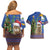 Uruguay Christmas Couples Matching Off Shoulder Short Dress and Hawaiian Shirt Pampas Cat With Folk Pattern - Wonder Print Shop