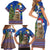 Uruguay Christmas Family Matching Short Sleeve Bodycon Dress and Hawaiian Shirt Pampas Cat With Folk Pattern - Wonder Print Shop