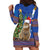 Uruguay Christmas Hoodie Dress Pampas Cat With Folk Pattern - Wonder Print Shop