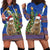 Uruguay Christmas Hoodie Dress Pampas Cat With Folk Pattern - Wonder Print Shop