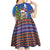 Uruguay Christmas Kid Short Sleeve Dress Pampas Cat With Folk Pattern - Wonder Print Shop