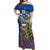 Uruguay Christmas Off Shoulder Maxi Dress Pampas Cat With Folk Pattern - Wonder Print Shop