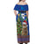 Uruguay Christmas Off Shoulder Maxi Dress Pampas Cat With Folk Pattern - Wonder Print Shop