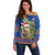 Uruguay Christmas Off Shoulder Sweater Pampas Cat With Folk Pattern - Wonder Print Shop