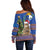 Uruguay Christmas Off Shoulder Sweater Pampas Cat With Folk Pattern - Wonder Print Shop