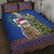 Uruguay Christmas Quilt Bed Set Pampas Cat With Folk Pattern - Wonder Print Shop