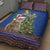 Uruguay Christmas Quilt Bed Set Pampas Cat With Folk Pattern - Wonder Print Shop