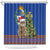 Uruguay Christmas Shower Curtain Pampas Cat With Folk Pattern