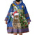 Uruguay Christmas Wearable Blanket Hoodie Pampas Cat With Folk Pattern