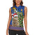 Uruguay Christmas Women Sleeveless Polo Shirt Pampas Cat With Folk Pattern - Wonder Print Shop