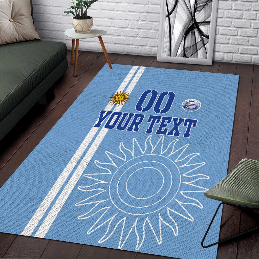 Custom Uruguay Football Area Rug Sun of May The Sky Blue - Wonder Print Shop