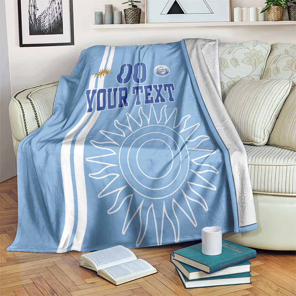 Custom Uruguay Football Blanket Sun of May The Sky Blue