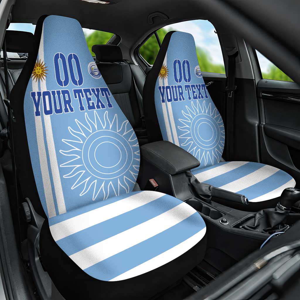 Custom Uruguay Football Car Seat Cover Sun of May The Sky Blue - Wonder Print Shop