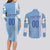 Custom Uruguay Football Couples Matching Long Sleeve Bodycon Dress and Long Sleeve Button Shirt Sun of May The Sky Blue - Wonder Print Shop