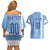 Custom Uruguay Football Couples Matching Off Shoulder Short Dress and Hawaiian Shirt Sun of May The Sky Blue - Wonder Print Shop