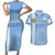 Custom Uruguay Football Couples Matching Short Sleeve Bodycon Dress and Hawaiian Shirt Sun of May The Sky Blue - Wonder Print Shop