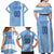 Custom Uruguay Football Family Matching Off Shoulder Maxi Dress and Hawaiian Shirt Sun of May The Sky Blue - Wonder Print Shop