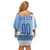 Custom Uruguay Football Family Matching Off Shoulder Short Dress and Hawaiian Shirt Sun of May The Sky Blue - Wonder Print Shop