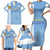 Custom Uruguay Football Family Matching Short Sleeve Bodycon Dress and Hawaiian Shirt Sun of May The Sky Blue - Wonder Print Shop