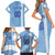 Custom Uruguay Football Family Matching Short Sleeve Bodycon Dress and Hawaiian Shirt Sun of May The Sky Blue - Wonder Print Shop