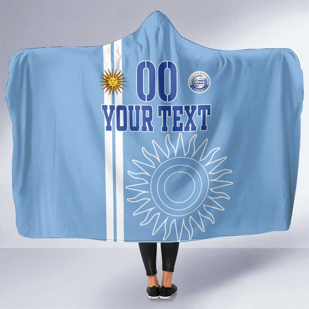 Custom Uruguay Football Hooded Blanket Sun of May The Sky Blue