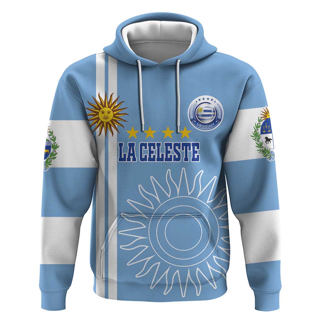 Custom Uruguay Football Hoodie Sun of May The Sky Blue - Wonder Print Shop