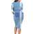 Custom Uruguay Football Long Sleeve Bodycon Dress Sun of May The Sky Blue - Wonder Print Shop