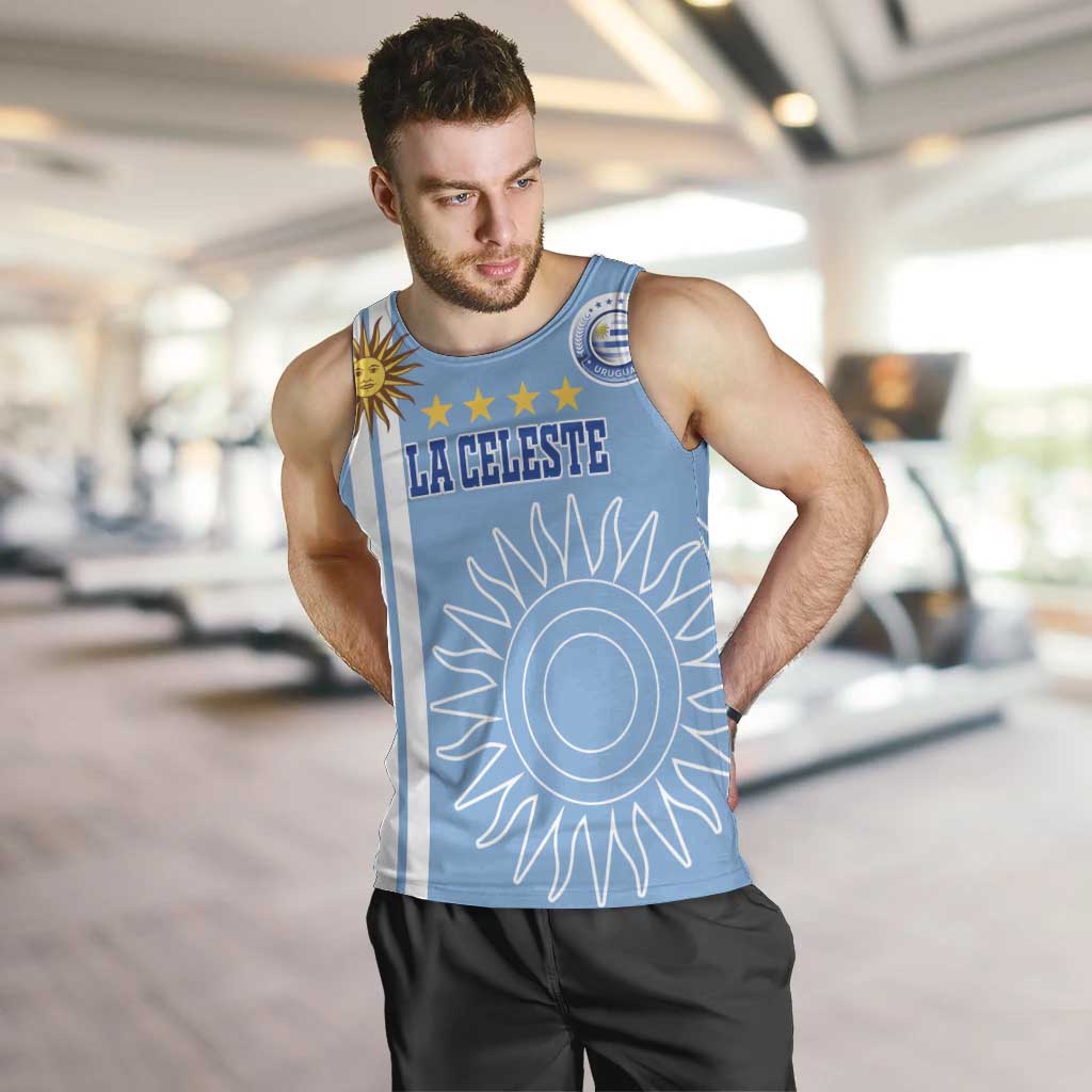 Custom Uruguay Football Men Tank Top Sun of May The Sky Blue - Wonder Print Shop