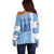 Custom Uruguay Football Off Shoulder Sweater Sun of May The Sky Blue - Wonder Print Shop