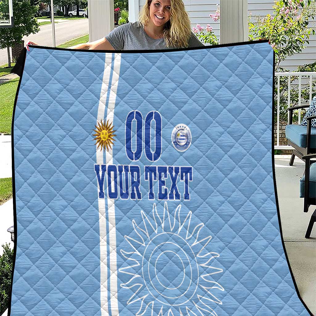 Custom Uruguay Football Quilt Sun of May The Sky Blue - Wonder Print Shop