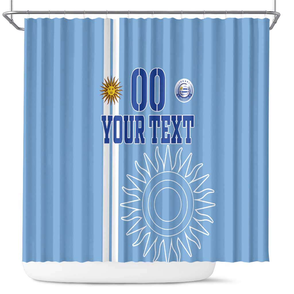 Custom Uruguay Football Shower Curtain Sun of May The Sky Blue