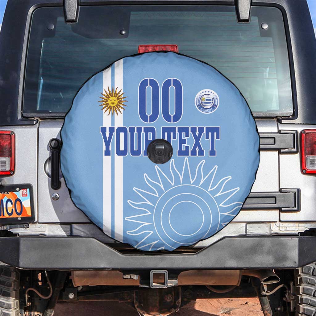 Custom Uruguay Football Spare Tire Cover Sun of May The Sky Blue - Wonder Print Shop