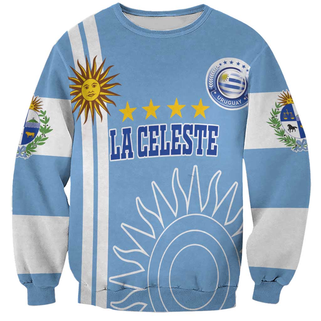 Custom Uruguay Football Sweatshirt Sun of May The Sky Blue - Wonder Print Shop