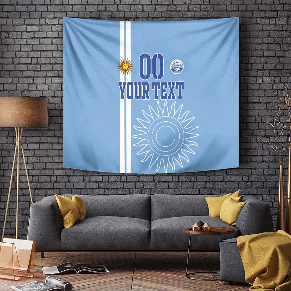 Custom Uruguay Football Tapestry Sun of May The Sky Blue