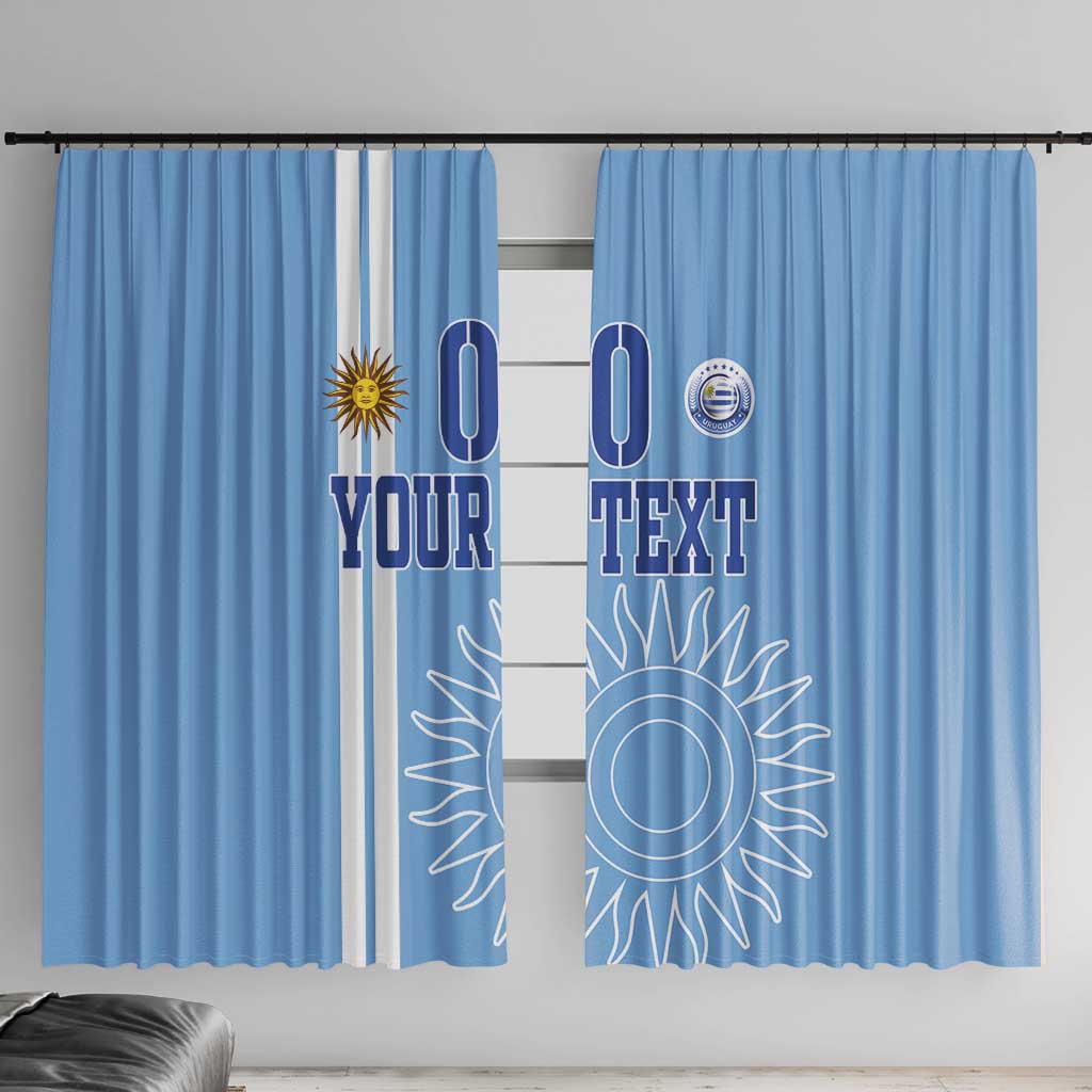 Custom Uruguay Football Window Curtain Sun of May The Sky Blue - Wonder Print Shop