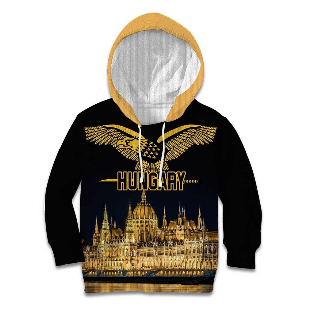 Personalized Hungary Budapest Capital Kid Hoodie Hungarian Turul Bird - Wonder Print Shop