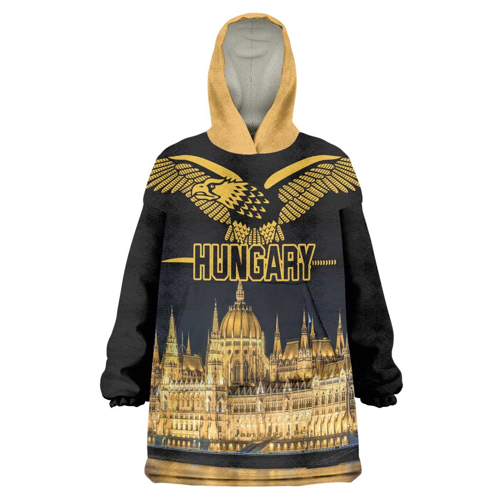 Personalized Hungary Budapest Capital Wearable Blanket Hoodie Hungarian Turul Bird